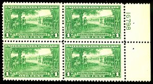 U.S. #617 MINT BLOCK OG LH