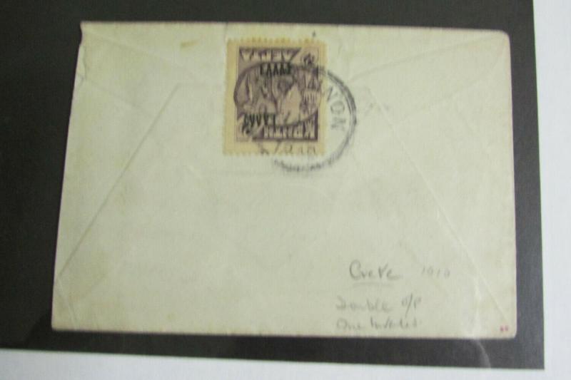 Crete Stamps # 86 2L Dull Violet Double Overprint 1910 Cover