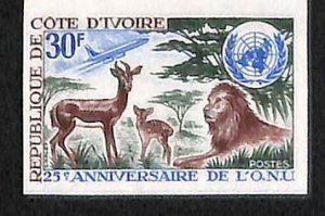 Ivory Coast 1970, United Nations 25th anniversary 1v, imperforated, MNH