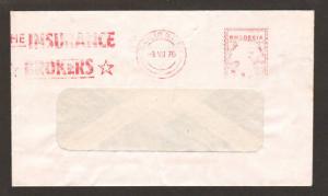 Rhodesia, 1976 3c Meter Mail window envelope, Insurance