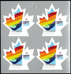 Canada 3007 150 2005 Marriage Equality P block 4 MNH 2017