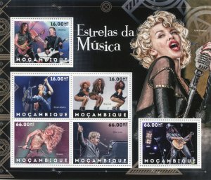 Mozambique 2012 MADONNA BEYONCE SHAKIRA Sheet Perforated Mint (NH)