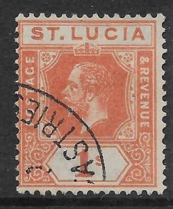 ST.LUCIA SG86 1920 1/= ORANGE-BROWN FINE USED
