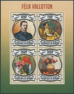 Burundi 2013 MNH Art Stamps Felix Vallotton Paintings Swiss Painter 4v M/S