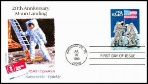 OAS-CNY 12603 EVENT FDC USPS SCOTT 2419 – 1989 $2.40 Moon Landing