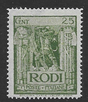 Italy-Rhodes 18 1929 25 c  fine mint  hinged