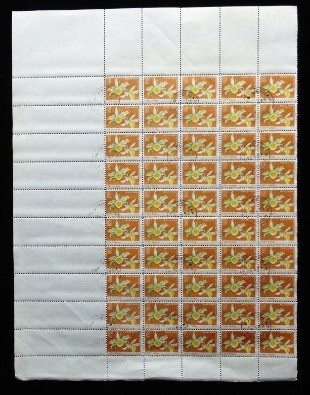 North Vietnam 1976 Flowers Orchids 2x SHEETS of 50 Stamps CTO Folded [D183]