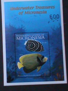 MICRONESIA-UNDER WATER TREASURE- LOVELY BEAUTIFUL TROPICAL FISHES MNH S/S-VF