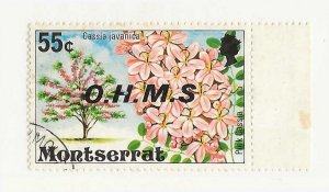 Montserrat Sc #015 55c Official with missing period variety used VF