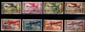 French Equatorial Africa AEF  Scott C1-C8 Used complete airmail set