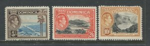 Dominica KGVI 1937 2/6d to 10/ unmounted mint NH
