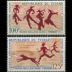CHAD 1967 - Scott# C38-9 Rock Ptgs Set of 2 NH perf.toned