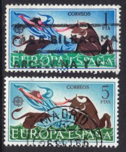 Spain  #1374-1375  used  1966  Europa and the bull