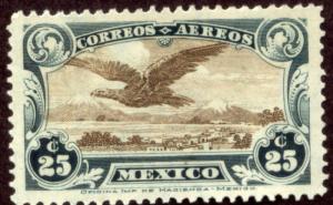 MEXICO C4, 25cents Early Air Mail MINT, NH..