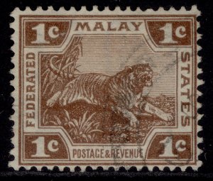 MALAYSIA - Federated Malay GV SG52, 1c deep brown, FINE USED.