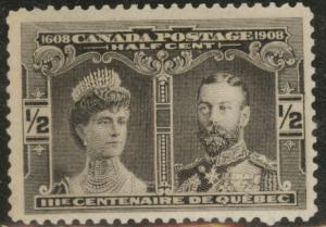 CANADA Scott 96 MH* 1908 1/2c stamp CV$6