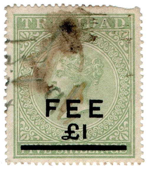 (I.B) Trinidad & Tobago Revenue : Fee £1 on 5/- OP