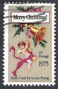 United States #1580 10¢ Merry Christmas Card (1975). Used.