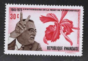 RWANDA Scott 382 Unused FDR Flower stamp