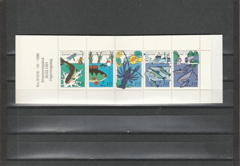 Finland  Scott#  863  MNH  Complete Booklet  (1991 Fishing)