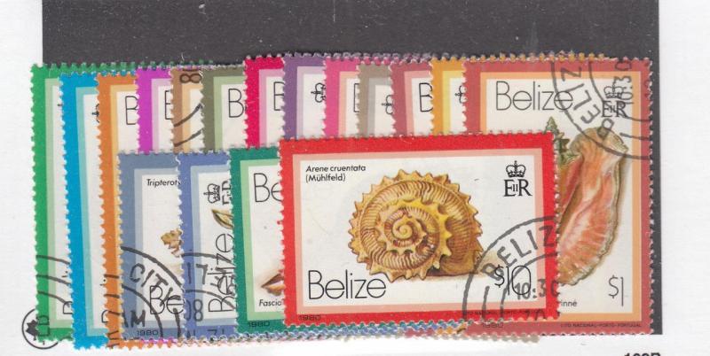 BELIZE # 471-487 VF-LIGHT USED SEASHELLS CAT VALUE $85.55