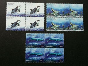 *FREE SHIP Malaysia Endangered Marine Life 2015 Whale Ocean (stamp block 4) MNH