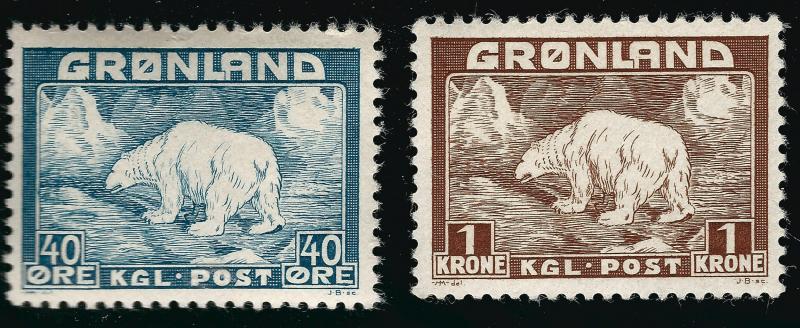 Greenland 1946 Sc#8 & #9 Mint NH VF Cat $48...Quality Bargain!