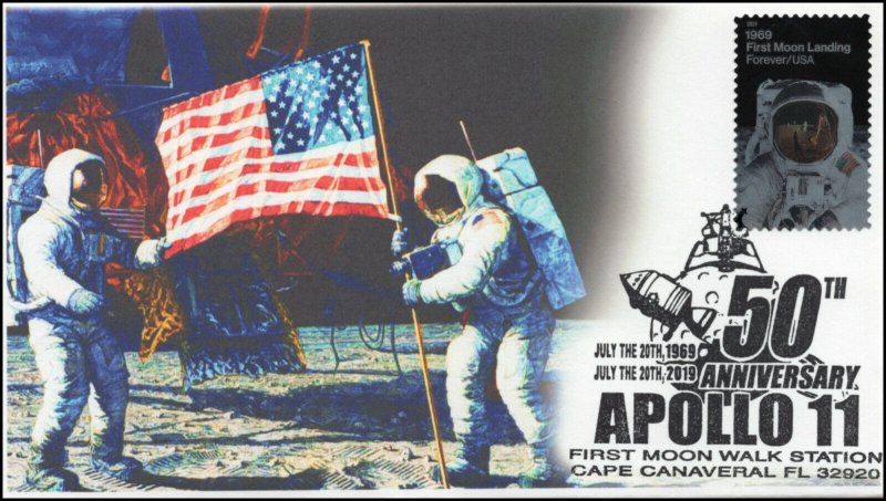 19-199, 2019, Moon Landing, Pictorial Postmark, Event Cover, Apollo 11,Cape Cana