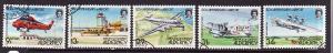 D4-Alderney-Sc#18-22-used set-Airplanes-Airport-1985-Aircraf