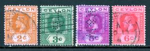 Ceylon 201-204 Used