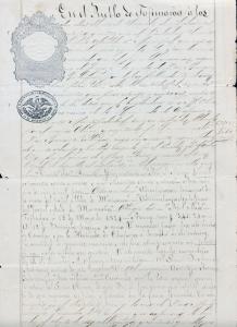 MEXICO-Tajimaroa 1875 RECEIPT OF RECORDS RE PROMISORY NOTE (D35)