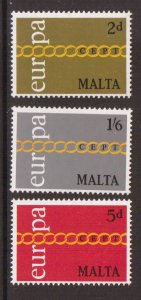 Malta    #425-427  MNH  1971    europa
