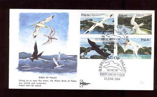 008513 1984 Palau set Birds on FDC #578