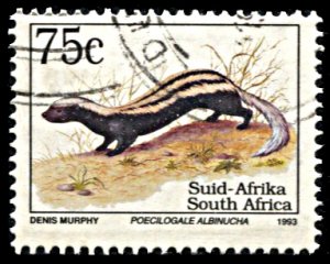 South Africa 861, used, Endangered Fauna, African Striped Weasel