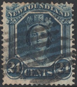 Newfoundland SC#31 24¢ Queen Victoria (1865) Used