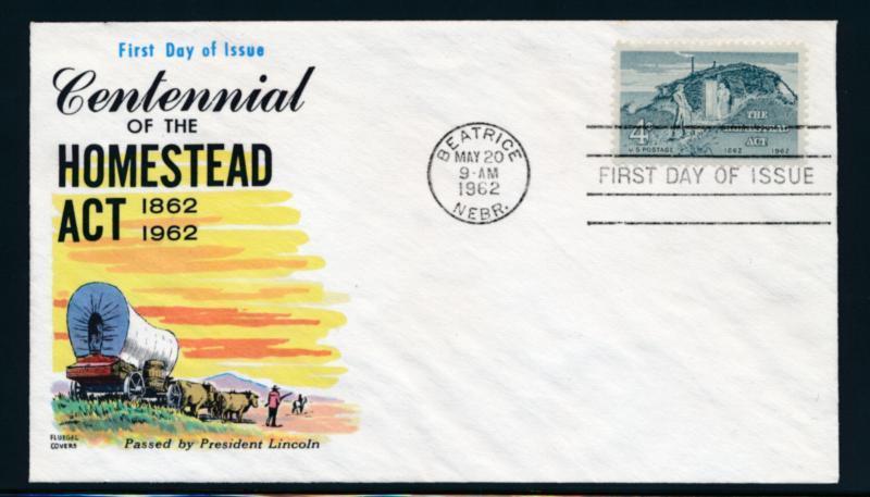 U.S. 1198 unaddressed multicolor Fluegel FDC, Homestead