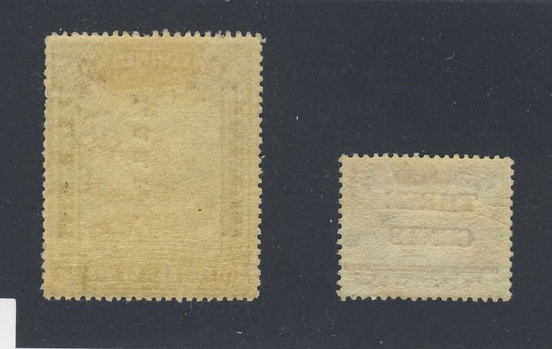 2x Newfoundland Stamps #160iii-3c/6c & #211ii-15c OP Shifted Guide Value = $110