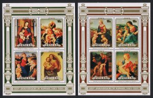 Zaire 500th Birth Anniversary of Raphael 2 MSs 1983 MNH SC#119-130 SG#MS1171