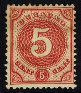 Netherlands Antilles Scott 17 Hinged with thin.