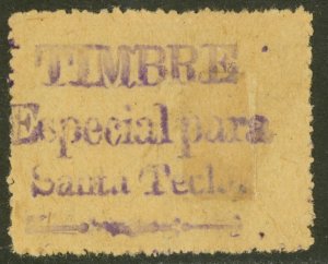 EL SALVADOR 1904 1peso Municipal Revenue with SANTA TECLA Control Ross M91x VFU