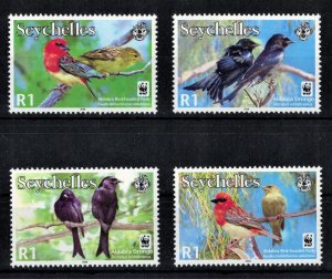 SEYCHELLES 2008 - Birds , WWF/ complete set MNH