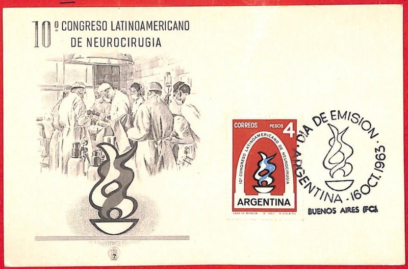 aa3246 - ARGENTINA - POSTAL HISTORY - MAXIMUM CARD 1963 Neurosurgery MEDICINE