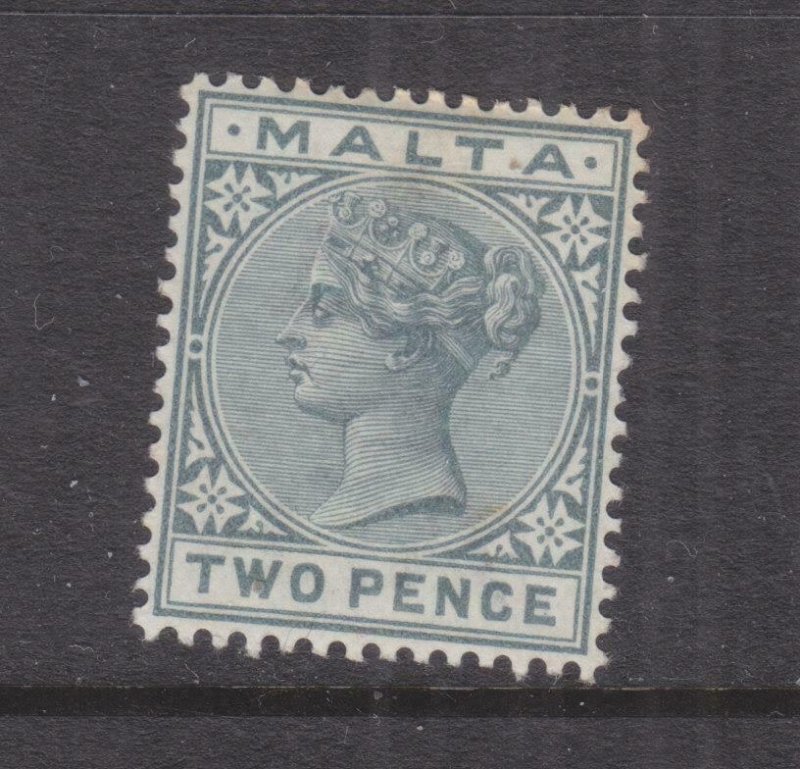 MALTA, 1885 QV 2d. Grey, lhm., slight spots at top.