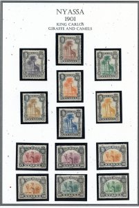 NYASSA, yr.1901  KING CARLOS, GIRAFFE & CAMELS, MNG  26-38