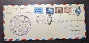 1929 USA LZ 127 Graf Zeppelin First Flight Cover FFC Round World Cover NY to CA