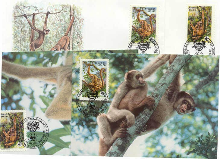 Brazil 4 FDC/cards WWF 1984