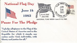 US Flag day 1983 special hand cancel #!
