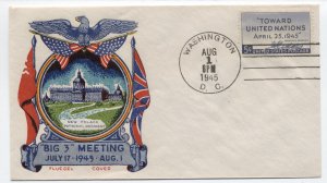 1945 Big 3 Meeting Fluegel cachet cover [y8444]