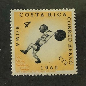 Costa Rica 1960 Scott C306 MH - 4c, 17th Olympic games, Rome, Weight lifter