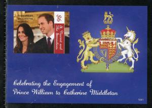 ST. VINCENT  ENGAGEMENT OF PRINCE WILLIAM & KATE MIDDLETON  IMPERF S/SHEET I  NH